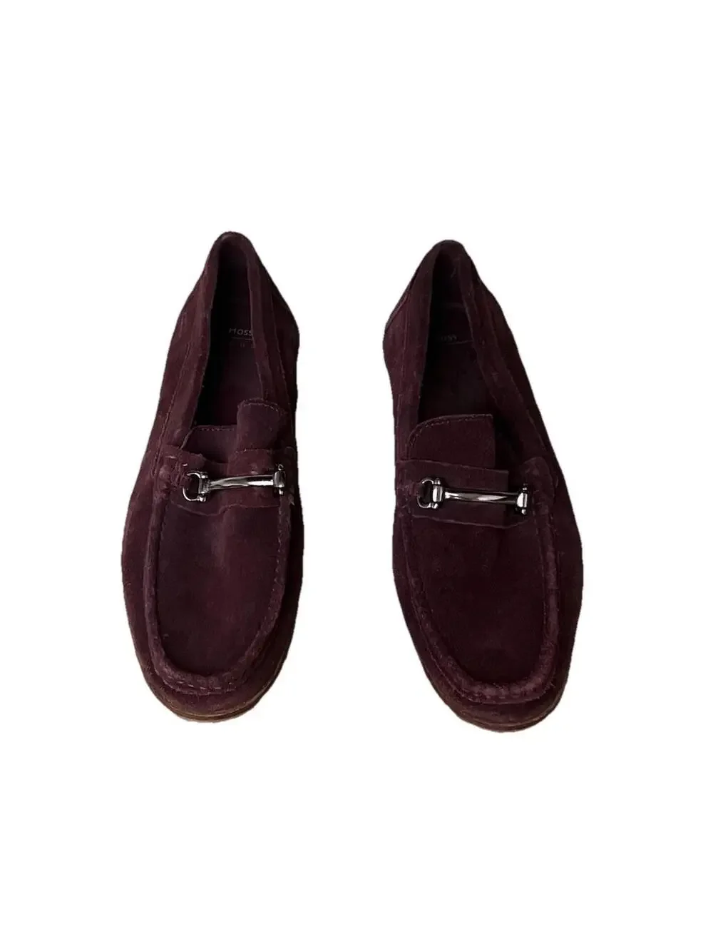 Moss London Burgundy Suede Horsebit Loafers Men’s EU 41 US 8 Preppy Academia
